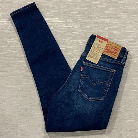 Levis 720 Jeans Womens 27 x 28 High Rise Super Skinny Medium Wash Stretch Denim - Picture 1 of 14